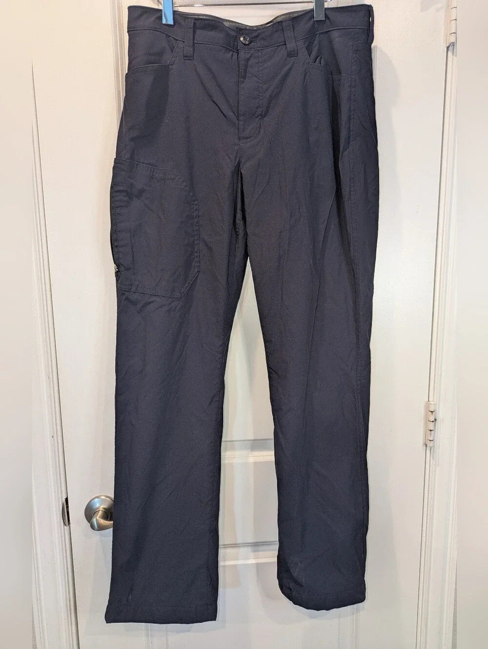 Eddie Bauer Men's Fleece Lined Tech Pants 34x32 Navy Stretch Outdoor Hiking